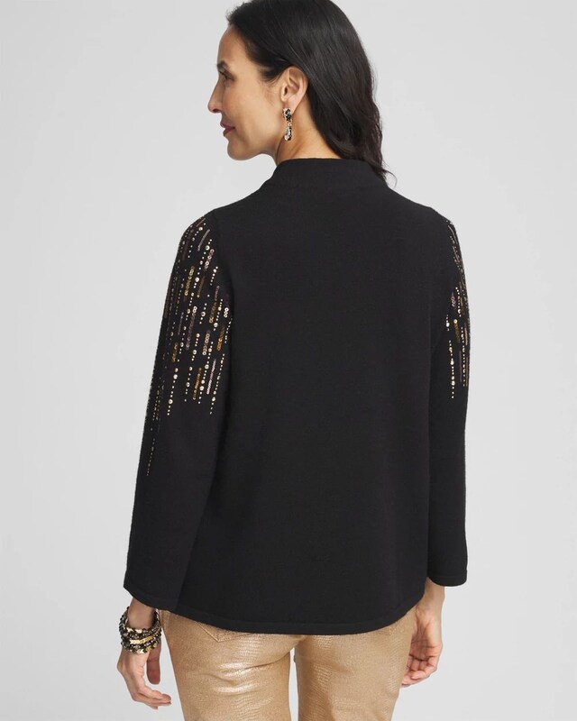Ombre Sequin Pullover Sweater - image 3